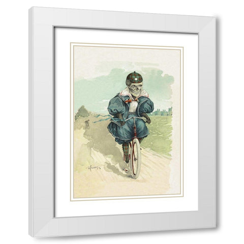 Death Saves on Bus Fare White Modern Wood Framed Art Print with Double Matting by Frusius