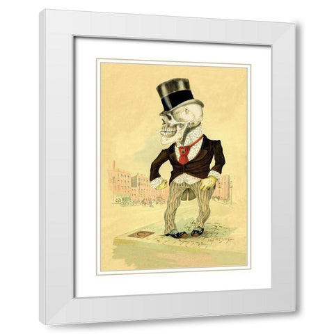 Death Ready for Round Two White Modern Wood Framed Art Print with Double Matting by Frusius