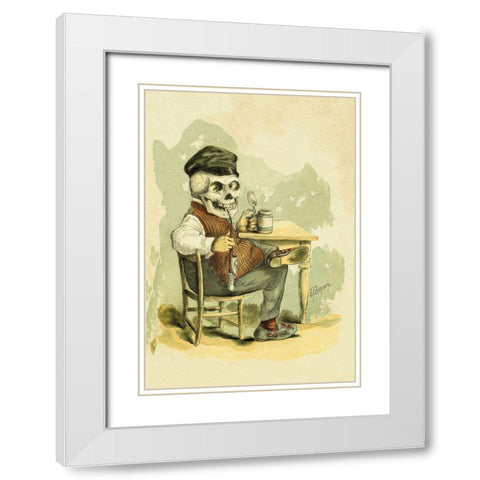 Death Tips a Pint White Modern Wood Framed Art Print with Double Matting by Frusius