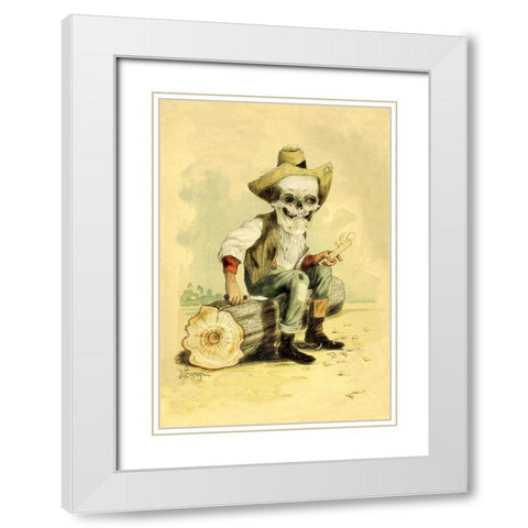 Death Whittles a Stick White Modern Wood Framed Art Print with Double Matting by Frusius