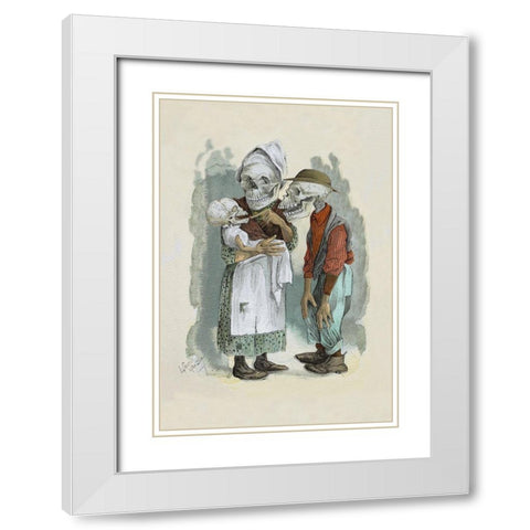 Death in the Family White Modern Wood Framed Art Print with Double Matting by Frusius