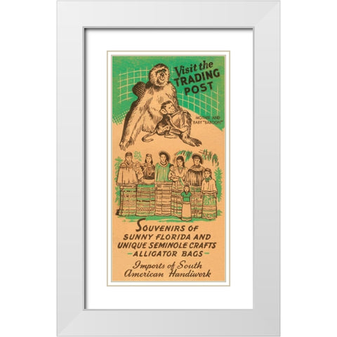 Visit the Trading Post White Modern Wood Framed Art Print with Double Matting by Retrotravel