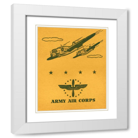 Army Air Corps White Modern Wood Framed Art Print with Double Matting by Retrotravel