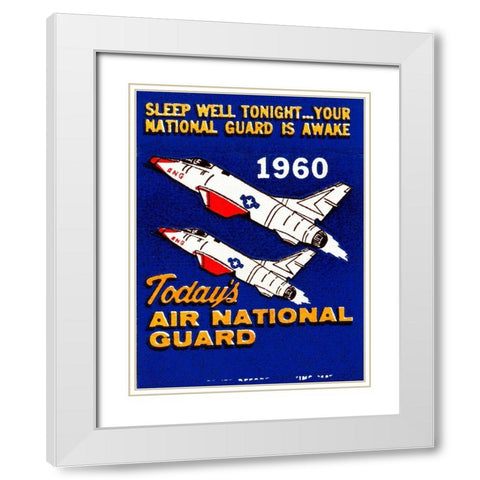 Todays Air National Guard White Modern Wood Framed Art Print with Double Matting by Retrotravel