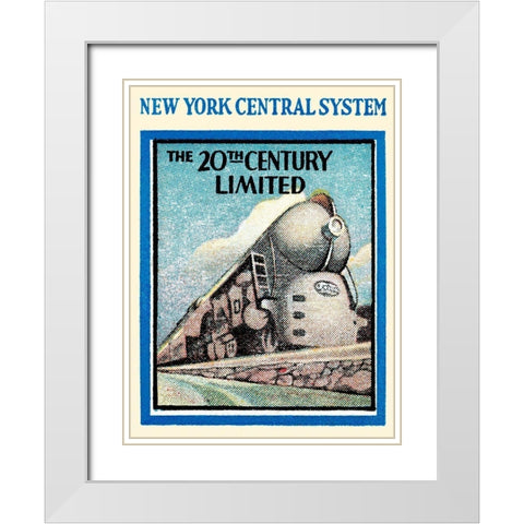 New York Central System - The 20th Century Limited White Modern Wood Framed Art Print with Double Matting by Retrotravel