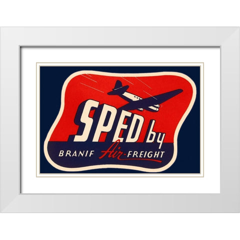 Sped by Branif Air Freight White Modern Wood Framed Art Print with Double Matting by Retrotravel