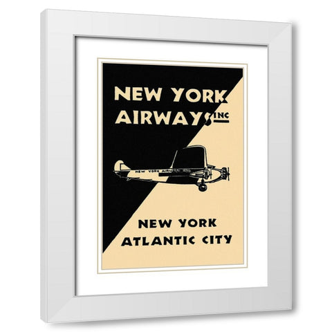 New York Airways Inc White Modern Wood Framed Art Print with Double Matting by Retrotravel