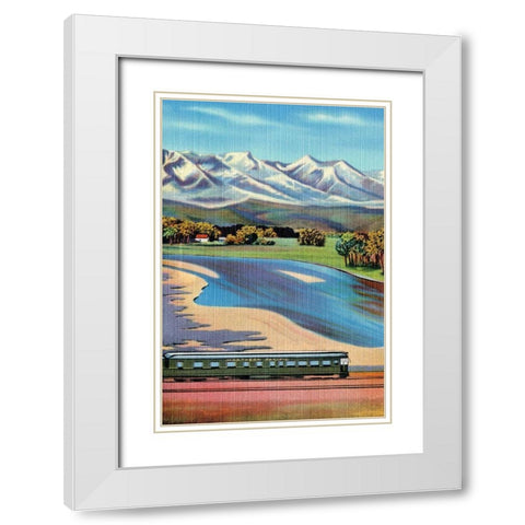 Northern Pacific Passenger Excursion White Modern Wood Framed Art Print with Double Matting by Retrotravel