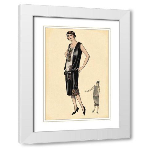 Elegance in Black White Modern Wood Framed Art Print with Double Matting by Vintage Fashion