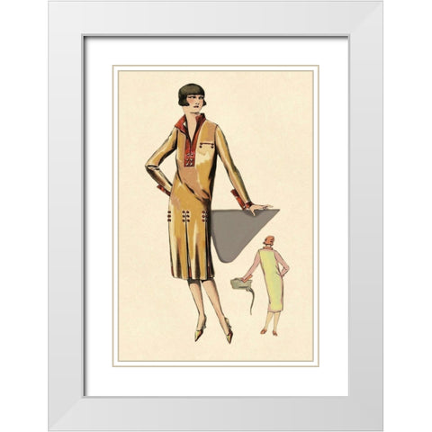 The Geometry of Fashion White Modern Wood Framed Art Print with Double Matting by Vintage Fashion