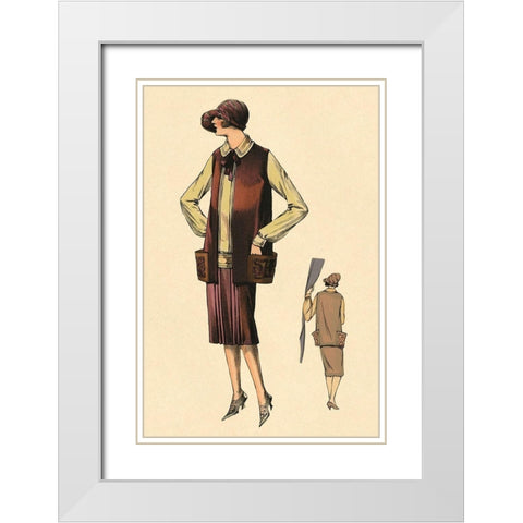Waiting in the Wings White Modern Wood Framed Art Print with Double Matting by Vintage Fashion