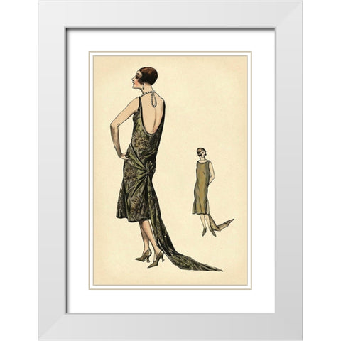 In Pearls White Modern Wood Framed Art Print with Double Matting by Vintage Fashion