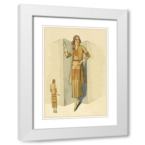Sophisticated Daywear in Camel White Modern Wood Framed Art Print with Double Matting by Vintage Fashion