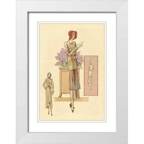 Patterned Daywear White Modern Wood Framed Art Print with Double Matting by Vintage Fashion