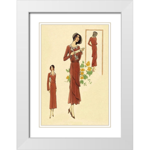 Dainty Fashions in Red White Modern Wood Framed Art Print with Double Matting by Vintage Fashion