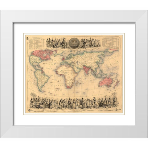 British Empire Throughout the World White Modern Wood Framed Art Print with Double Matting by Bartholemew, John