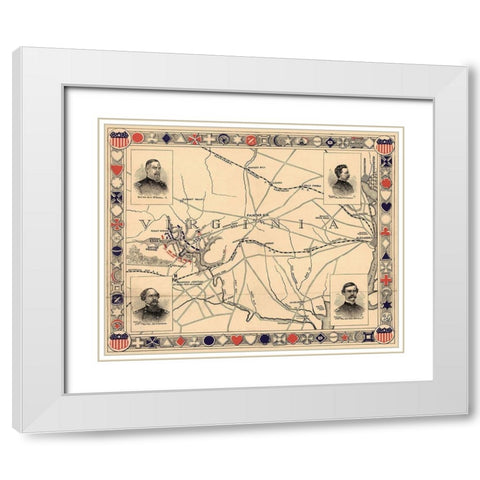 First Battle of Bull Run - Manassas White Modern Wood Framed Art Print with Double Matting by Unknown