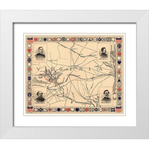 First Battle of Bull Run - Manassas White Modern Wood Framed Art Print with Double Matting by Unknown