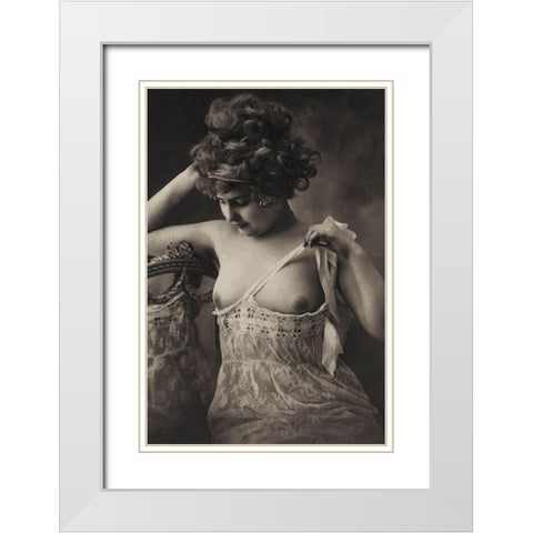 Controlled Symmetry White Modern Wood Framed Art Print with Double Matting by Vintage Nudes