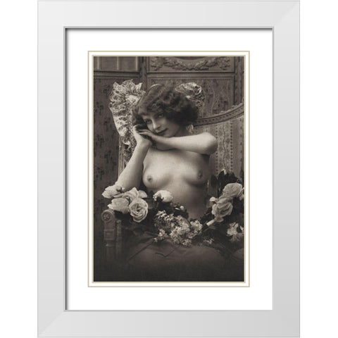 A Look of Enchantment White Modern Wood Framed Art Print with Double Matting by Vintage Nudes