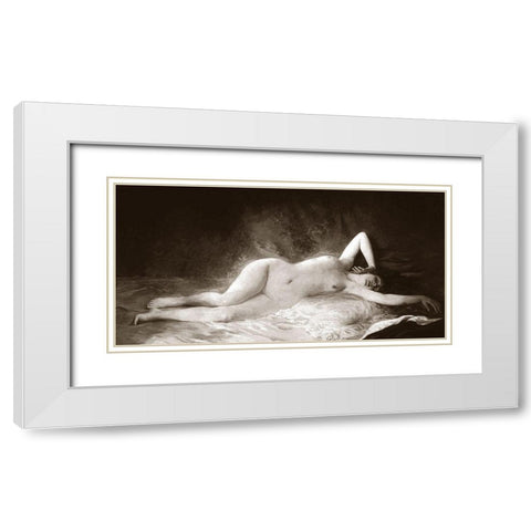 The Nap White Modern Wood Framed Art Print with Double Matting by Vintage Nudes
