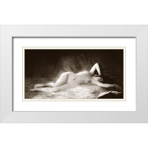 The Nap White Modern Wood Framed Art Print with Double Matting by Vintage Nudes