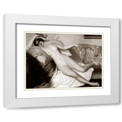 One Lazy Afternoon White Modern Wood Framed Art Print with Double Matting by Vintage Nudes