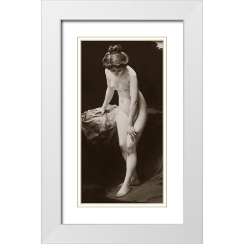 Amelia White Modern Wood Framed Art Print with Double Matting by Vintage Nudes