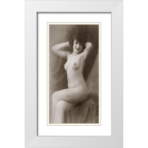 Emily White Modern Wood Framed Art Print with Double Matting by Vintage Nudes