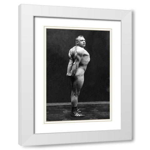 Profile of Arm, Shoulder, and Upper Back Flex White Modern Wood Framed Art Print with Double Matting by Vintage Muscle Men