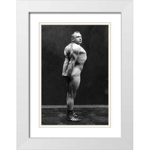 Profile of Arm, Shoulder, and Upper Back Flex White Modern Wood Framed Art Print with Double Matting by Vintage Muscle Men