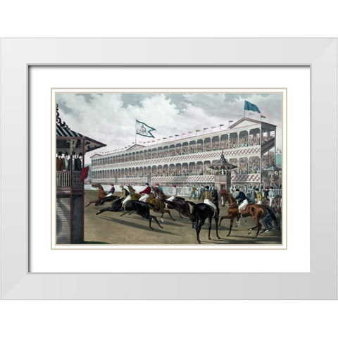 The False Start, Jerome Park, N.Y. White Modern Wood Framed Art Print with Double Matting by Robertson, Wm. C.