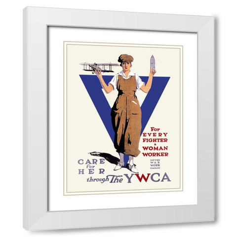 United War Work Campaign White Modern Wood Framed Art Print with Double Matting by Treidler, Adolph