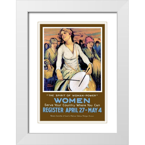 The Spirit of Woman-Power White Modern Wood Framed Art Print with Double Matting by Honore