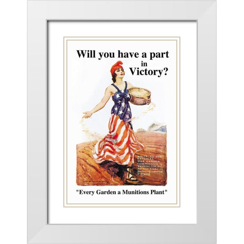Will You Have a Part in Victory? White Modern Wood Framed Art Print with Double Matting by Flagg, James M.