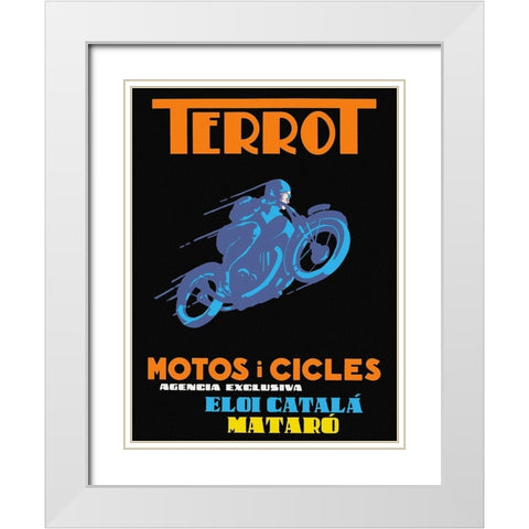 Terrot Motorcycles and Bicycles White Modern Wood Framed Art Print with Double Matting by Unknown