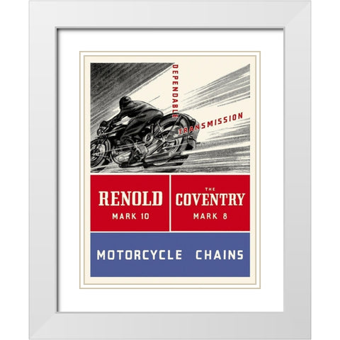 Reynold Mark 10 Motorcycle Chains White Modern Wood Framed Art Print with Double Matting by Unknown