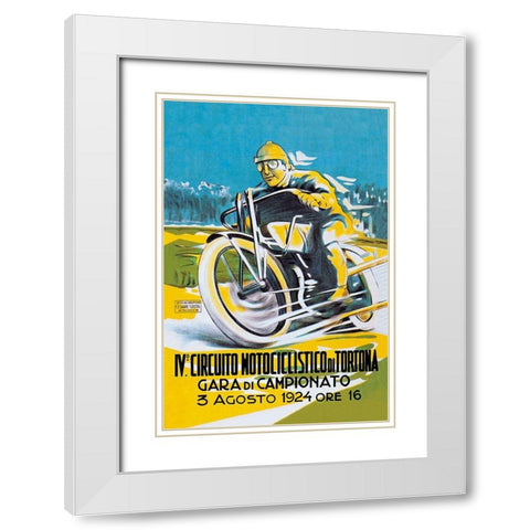 4th Motorcycle Circuit of Tortona White Modern Wood Framed Art Print with Double Matting by Unknown