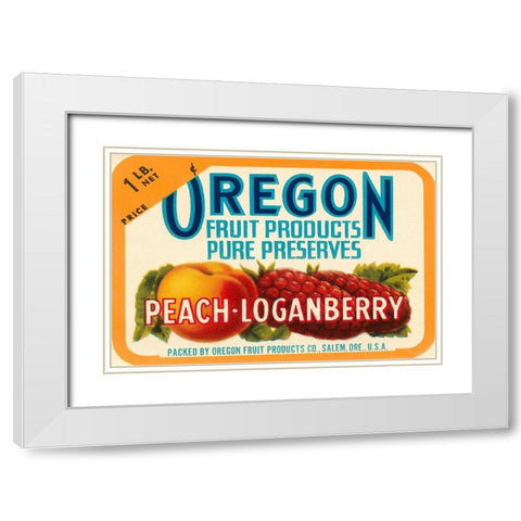 Peach - Loganberry Preserves Cropped White Modern Wood Framed Art Print with Double Matting by Retrolabel