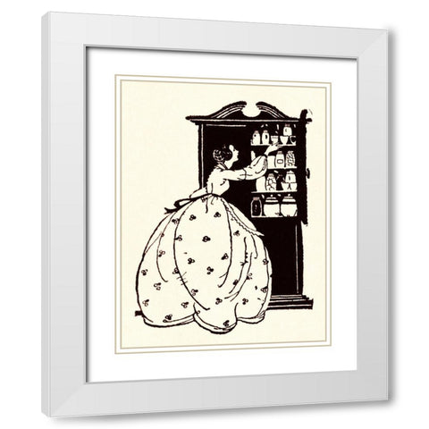 Homemaker Pulls China From Vitrine White Modern Wood Framed Art Print with Double Matting by Parrish, Maxfield
