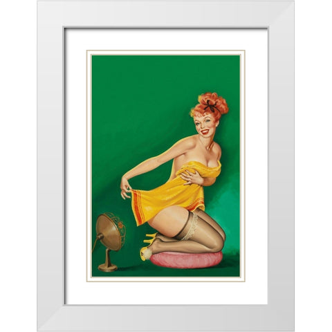 Beauty Parade  Magazine: How to Tickle a Girls Fancy White Modern Wood Framed Art Print with Double Matting by Driben, Peter