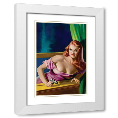 Detective Yearbook Magazine: Catching the Thief White Modern Wood Framed Art Print with Double Matting by Driben, Peter