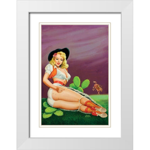 Flirt Magazine: Fallin on the Cactus White Modern Wood Framed Art Print with Double Matting by Driben, Peter
