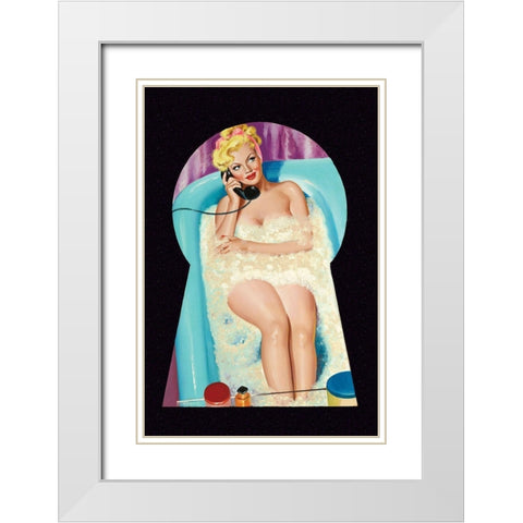 Whisper Magazine: Bubble Bath White Modern Wood Framed Art Print with Double Matting by Driben, Peter