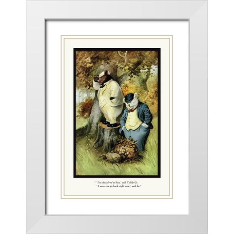 Teddy Roosevelts Bears: Teddy B and Teddy G Are Lost White Modern Wood Framed Art Print with Double Matting by Culver, R.K.