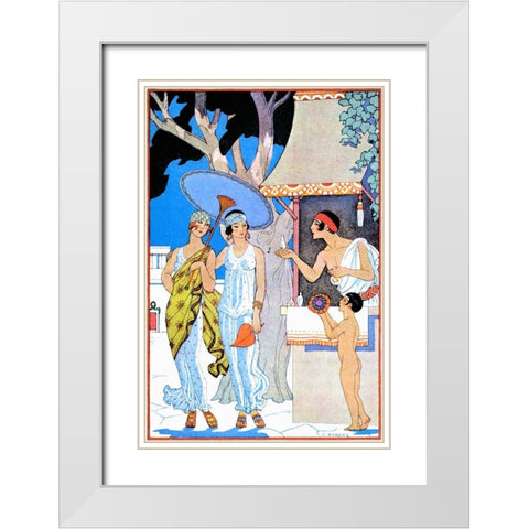 Ancient Greece White Modern Wood Framed Art Print with Double Matting by Barbier, Georges
