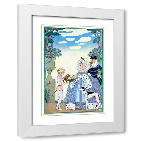 Elizabethan England White Modern Wood Framed Art Print with Double Matting by Barbier, Georges
