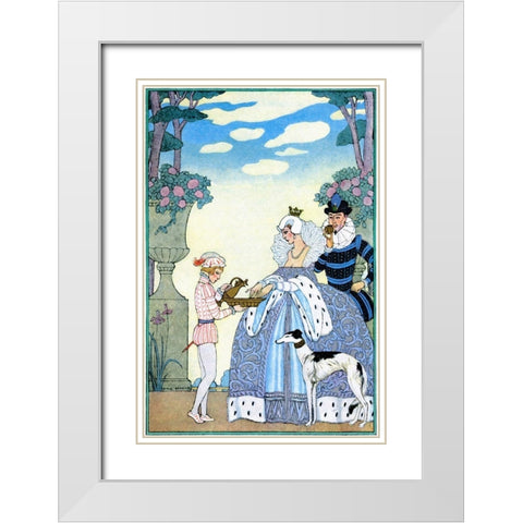 Elizabethan England White Modern Wood Framed Art Print with Double Matting by Barbier, Georges