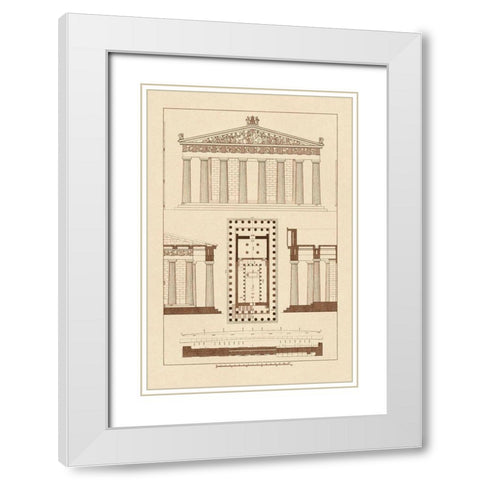 The Parthenon at Athens White Modern Wood Framed Art Print with Double Matting by Buhlmann, J.