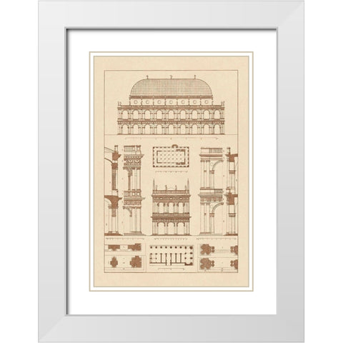 Basilica at Vicenza and Library of St. Marks at Venice White Modern Wood Framed Art Print with Double Matting by Buhlmann, J.